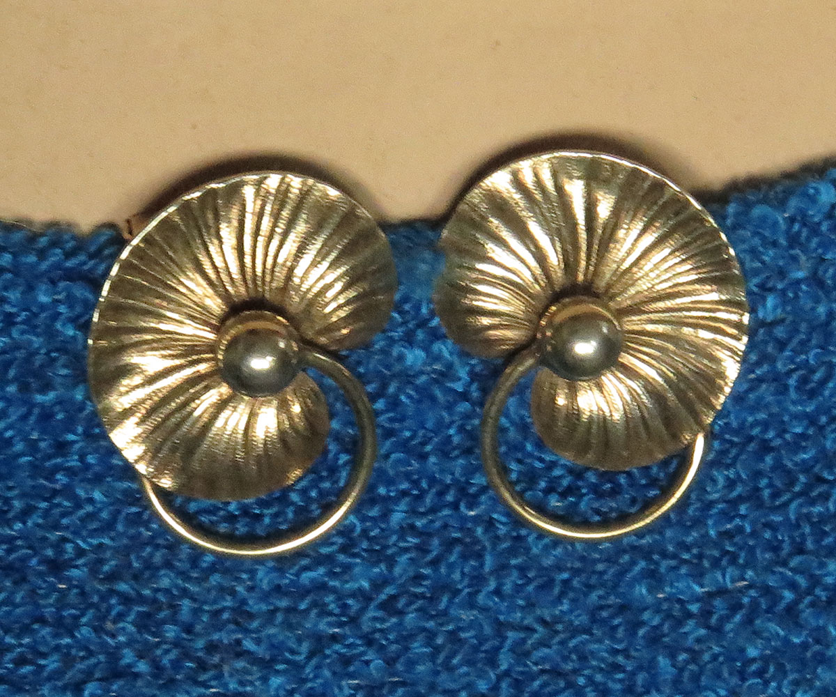 Pair of Sterling Lily Pad Dress Clips by Forstner - Koblenz & Co